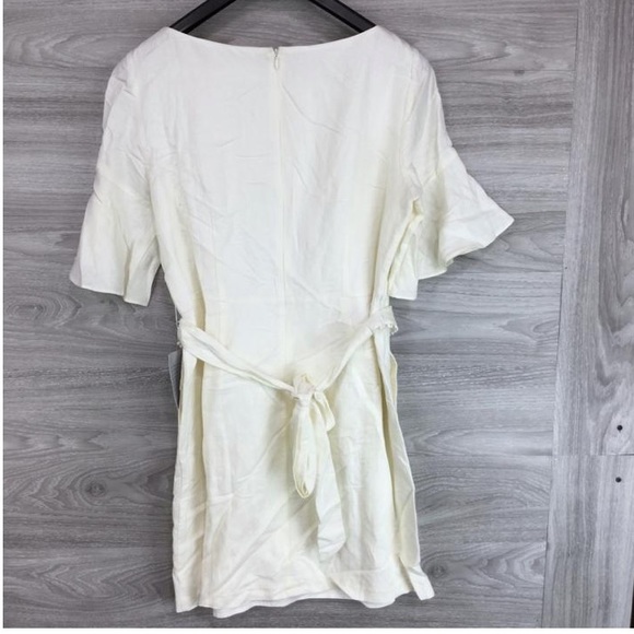 Eliza J Bell-Sleeve Pompom Sash Linen Blend Dress - Picture 10 of 14